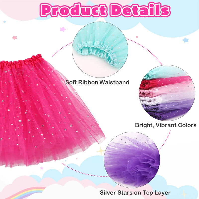 kilofly 6pc Girls Ballet Tutu Kids Birthday Princess Party Favor Dress Skirt Set Multicolored - Image 5